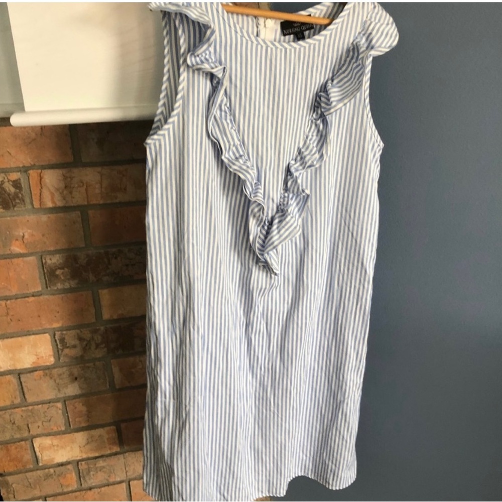 Nursing Queen blue striped dress